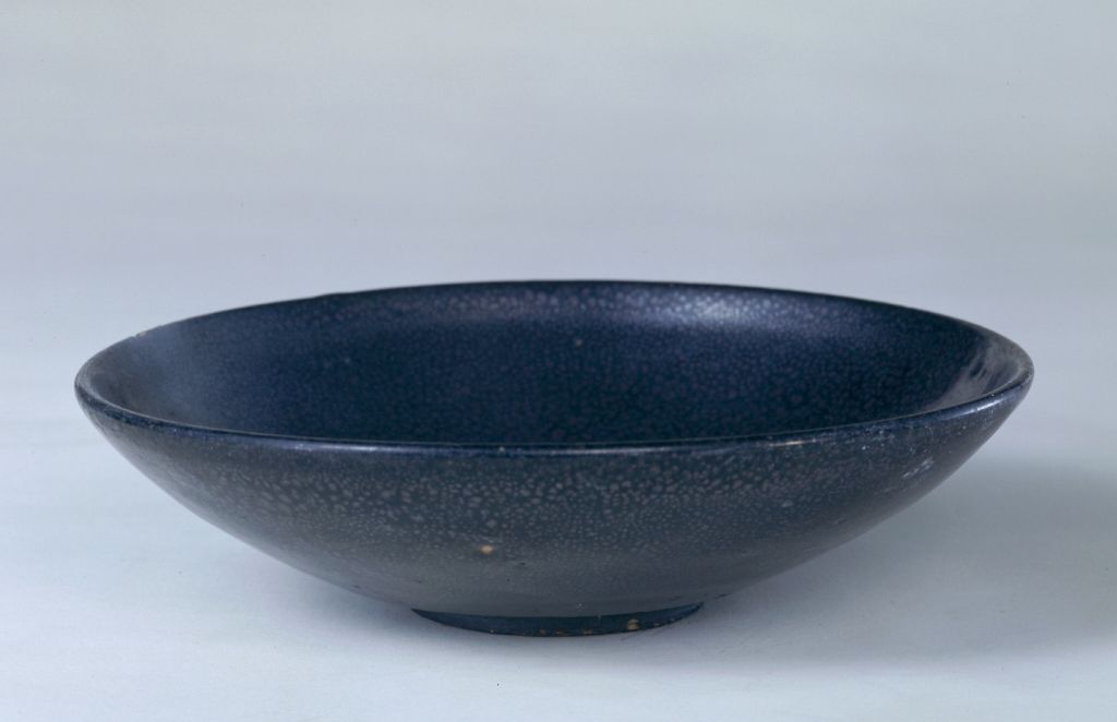 图片[1]-Black glaze oil drop glaze plate-China Archive